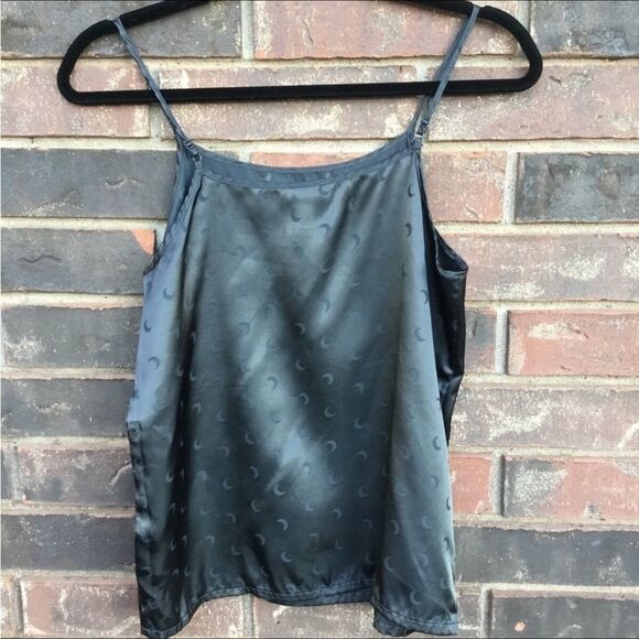 Witchy satin moon pattern black camisole top witchcore whimsygoth - Picture 2 of 5